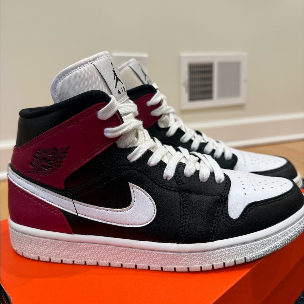 Air Jordan 1 Mid "Noble Red" sneakers - Mens 8; Women’s 9.5
